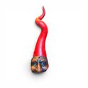 Corno Portafortuna con Maschera di Pulcinella – Terracotta Artigianale 20 cm